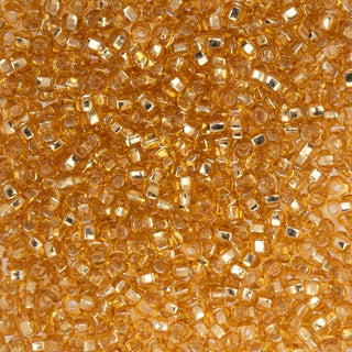 John Bead Craft Bead, 8/0 (3mm), Silver Lined Transparent Light Gold