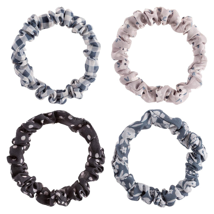 Karma Hair Tie, Thin, Black & Gray Floral