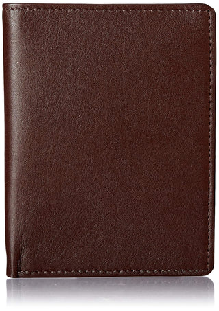 Royce Leather RFID Blocking Bifold Passport Currency Travel Wallet, Brown, One Size