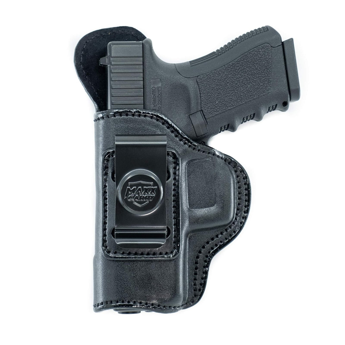 Cardini Leather USA Gun Holster, Left Hand, Black - Left Hand Draw (Inside the W