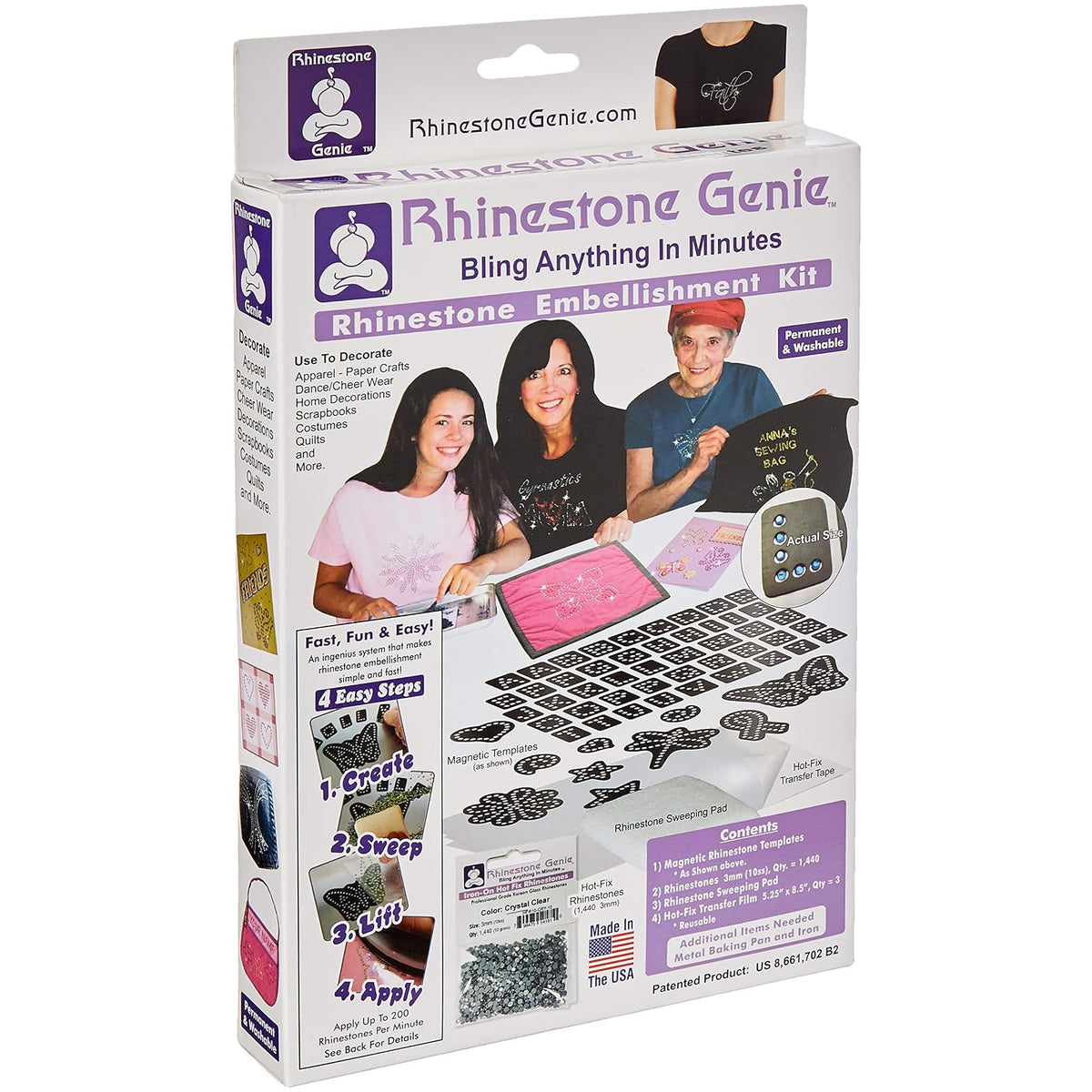 Rhinestone Genie Art Craft Kit, Magnetic, Clear