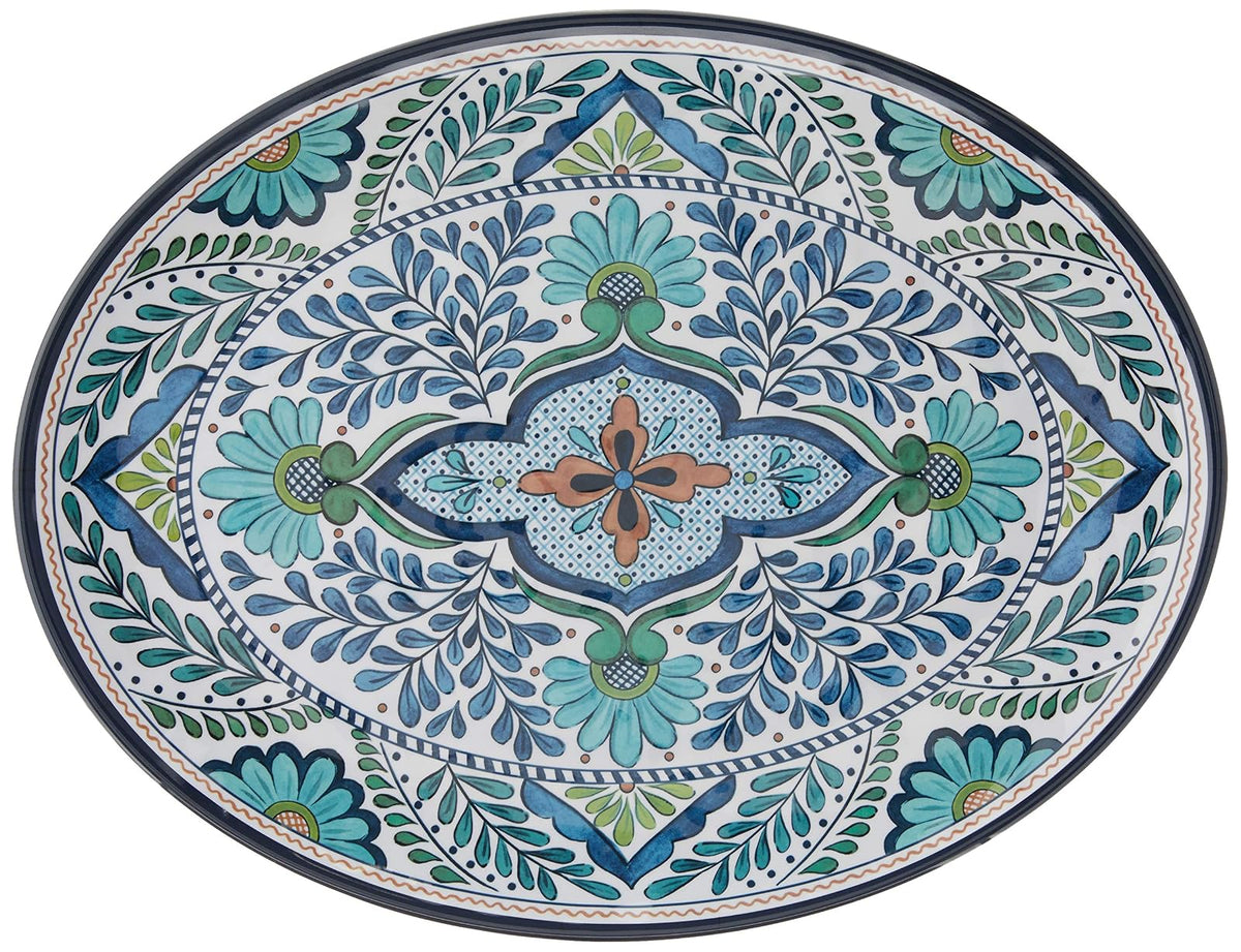 Certified International Talavera Melamine 18" x 13.5" Oval Platter, Multicolor