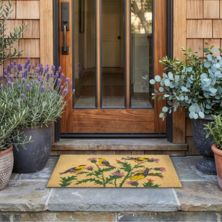 Home Furnishings By Larry Traverso Rug, 18" x 30", Finches on Thistle