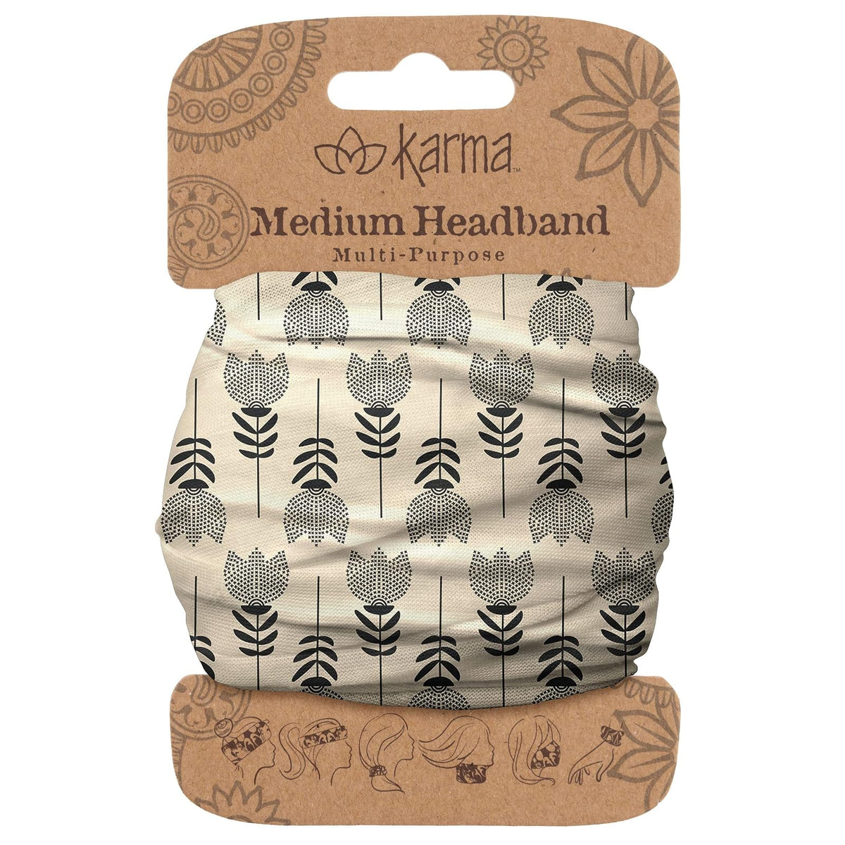 Karma Hairband, 1 Count (Pack of 1), Vintage Tulip