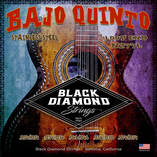 Black Diamond Strings® N277L Bajo Quinto Stainless Loop End .024| .034 | .046| .056 030 | .074 .034