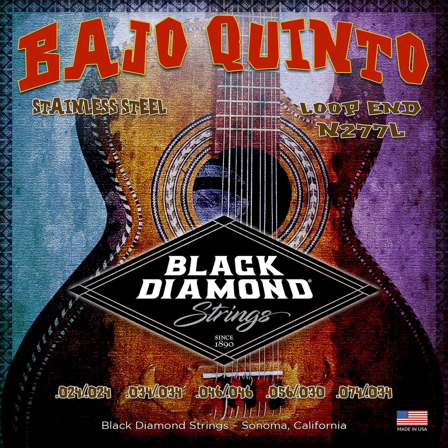 Black Diamond Strings® N277L Bajo Quinto Stainless Loop End .024| .034 | .046| .056 030 | .074 .034