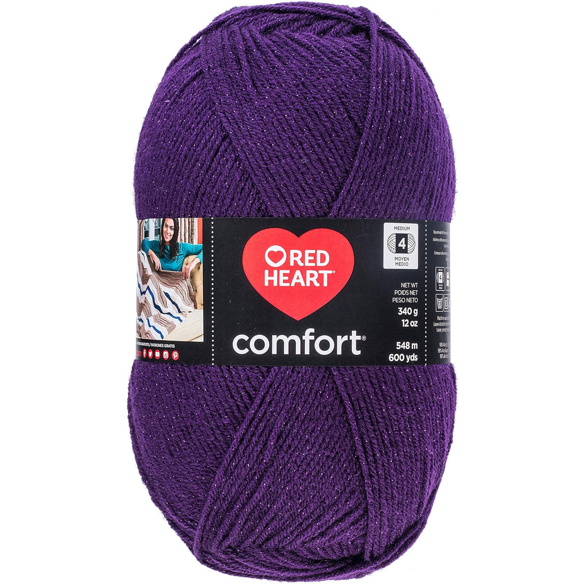 Red Heart Yarn, 4 (Medium), Purple