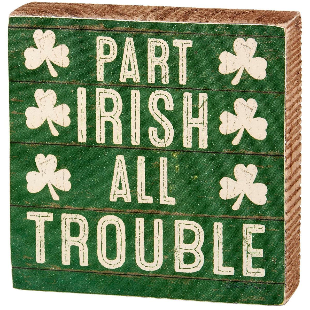 Primitives by Kathy Decorative Signage, 4 inches x 4 inches, Green, White