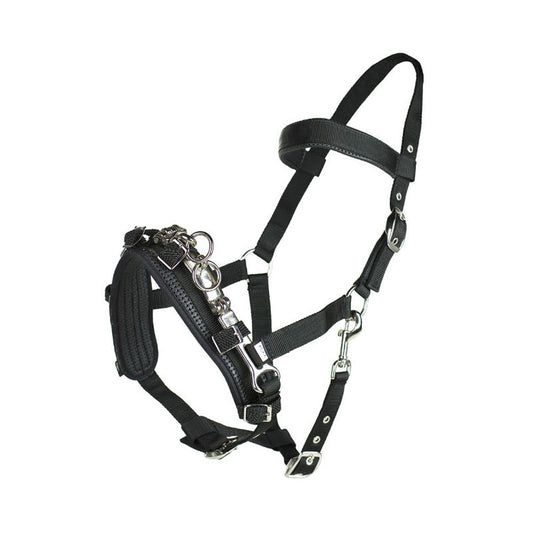 Horze Nylon Lunging Cavesson - Black - Horse