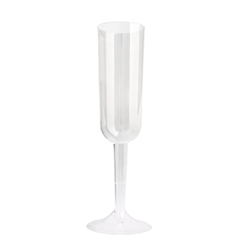 Unique Industries 7oz Clear Plastic Champagne Flutes, 4ct