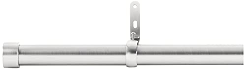 Umbra Cappa Curtain Rod 1-1/4-Inch Drapery Rod Extends from 72 to 144 Inches, Includes 2 Matching Finials, Brackets & Hardware, Nickel