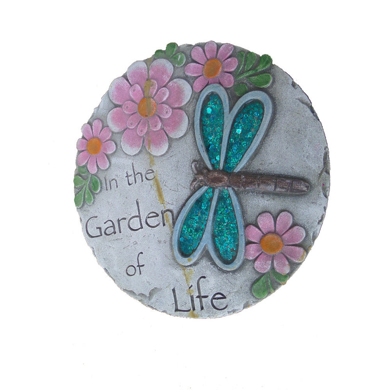 Comfy Hour Dragonfly Flower Garden Stepping Stone, 10 Inches
