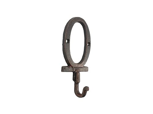 Hampton Iron HANDCRAFTED NAUTICAL DÉCOR Rustic Copper Cast Iron Letter O Alphabet Wall Hook 6"