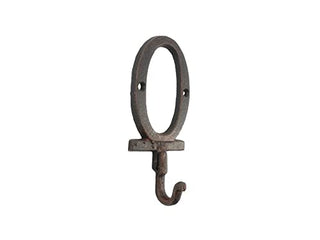 Hampton Iron HANDCRAFTED NAUTICAL DÉCOR Rustic Copper Cast Iron Letter O Alphabet Wall Hook 6"