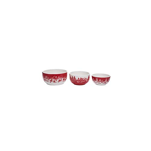 Transpac Y7814 Toile Bowls, Dolomite, Set of 3