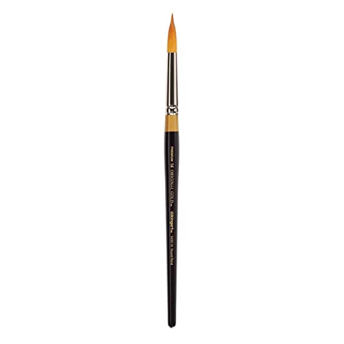 KINGART Original Gold 9430 Series, Golden Taklon Round Floral Petal Artist Brush (14)