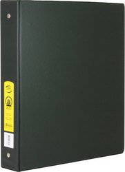 Bazic 1" Black 3-Ring Binder with 2-Pockets