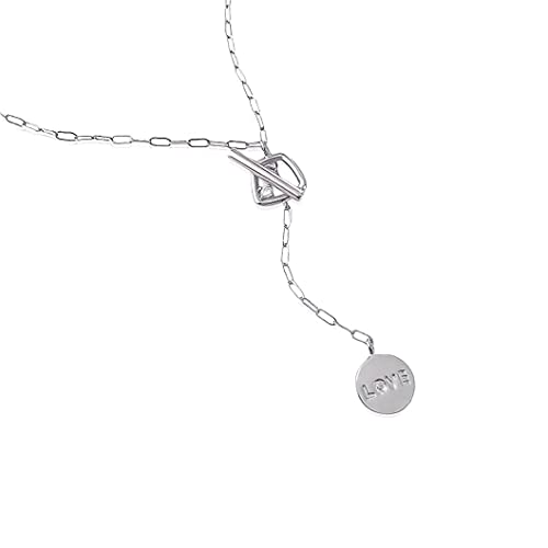 Maya J Jewelry CZPB5036W Love Toggle Necklace, 15-inch Length, Rhodium Plated Over Brass, White