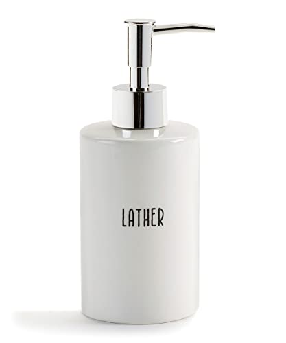 Giftcraft 094750 Lather Soap Pump, 7.10-inch Height, Ceramic and Plastic