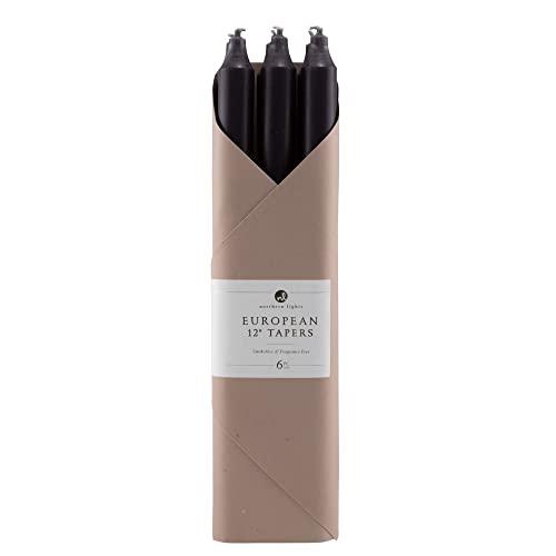 Northern Lights Candles Tapers, 6 Pieces Gift Pack, Graphite