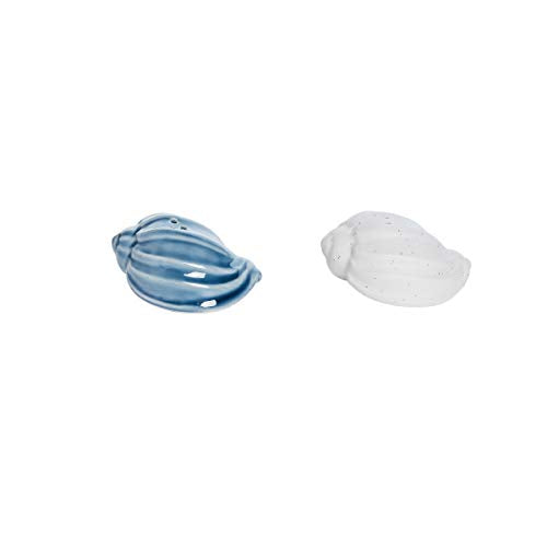Beachcombers Salt and Pepper Shell, 2.95-inch Length, Blue and Bisque
