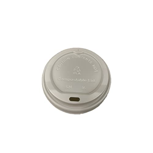 DHG Professional Compostable PLA Lids for Paper Hot Cups, Dome Lids Fits 12oz to 20oz Paper Coffee Cups