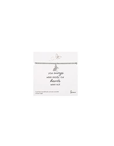Roman Butterfly Stretch Bracelet, 7-inch Length, Brass, Silver, With Gift Box, Female, Mother, Grandmother, Mother's Day, Birthday, Gift
