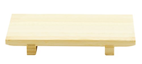 HIC Helen's Asian Kitchen Sushi Serving Tray, 9.5-Inches x 6-Inches, Natural Bamboo