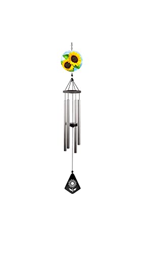 Spoontiques Sunflower Wind Chime - Garden Décor - Decorative Chimes for Yard and Garden Decoration