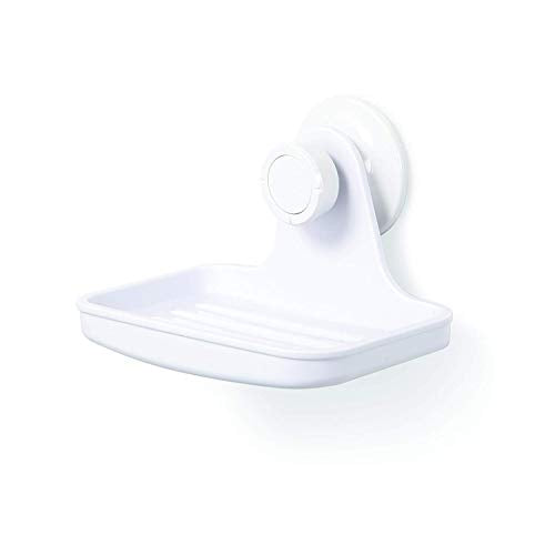Umbra Flex Shower Soap Dish with Patented Gel-Lock Technology Suction Cup - Bathroom Shower Soap Dish Holds Bar Soap, Loofah Sponge, Baby Bath Sponge and More (No Drilling, No Rust)