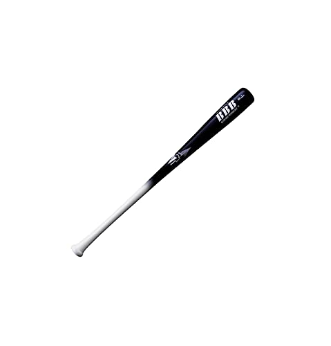 BamBooBat by Pinnacle Sports Equipment INC. Adult Quadcore Bamboo Baseball Bat with Cupped End, White Handle/Black Barrel, 33"