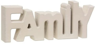 Hearthside 'Family' White Wood Word Art Block Sign