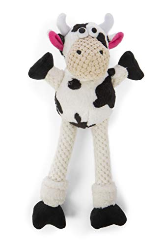 Worldwise 73562-98997-024 goDog Checkers Skinny Cow with Chew Guard Technology Durable Plush Dog Toy, Small