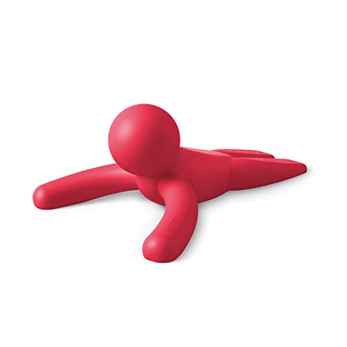 Umbra Buddy Door Stop, Heavy-Duty and Flexible, Soft-Touch Finish, Protects Your Floors, Set of 2, RED