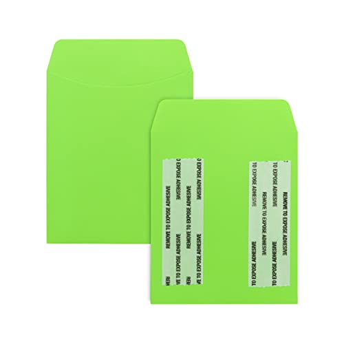 Hygloss Products, Inc Library Card Pockets Perfect for Classroom, Arts & Crafts & Much More-Self-Adhesive-3.5” x 5”, 3.5" x 5", Electric Lime, 30 Count