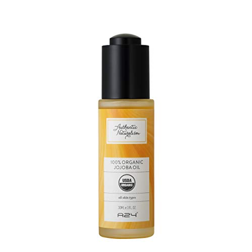 A24 100% Organic Jojoba Oil - USDA Organic, Non-GMO, US Grown Jojoba, Natural Cold Pressed Unrefined Hexane Free Oil, Pure, No Fillers, Undiluted, Multi-purpose Oil for Face, Hair, and Body