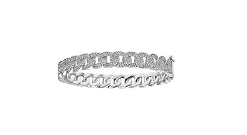 Maya J CZBB19W Cz Rope Bangle, White, Brass,