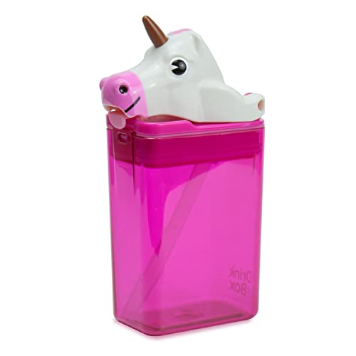 Kitchen Innovations Precidio Design New 2022 Drink in the Box FunTops Eco-Friendly Reusable Drink Container, 8oz (Unicorn)