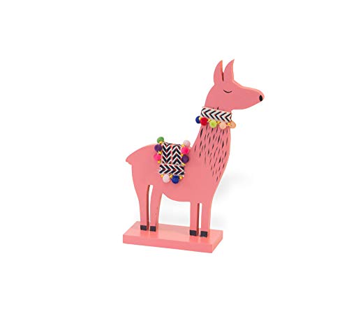 Boston International Decorative Shelf Sitter, 4.5 x 6.75-Inches, Felicia The Pink Llama