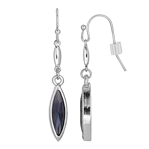 1928 Jewelry Classic Blue Navette Wire Drop Earrings