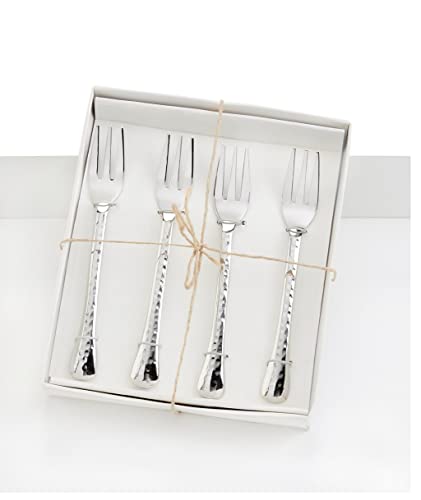 Giftcraft 094547 Dessert Fork, 4.8-inch Length, Stainless Steel, Set of 4