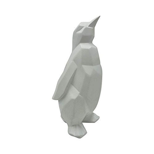 Comfy Hour Farmhouse Home Decor Collection 7" Penguin Tabletop Decorative Figurine, 3D Paper Folding Effect Finish, White, Polyresin (White)