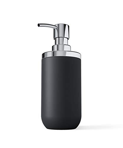 Umbra Junip Hand Soap Dispenser-Modern Refillable Pump for Bathroom, Black/Chrome