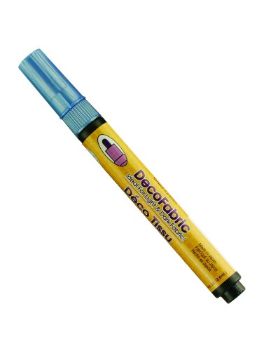 Uchida 222-C-P3 Marvy Deco Fabric Fine Point Tip Pearl Marker, Blue