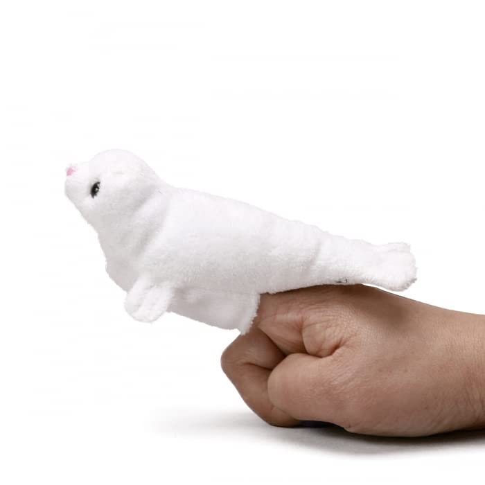 Unipak 1155SEW White Seal Plush Finger Puppet, 5-inch Length