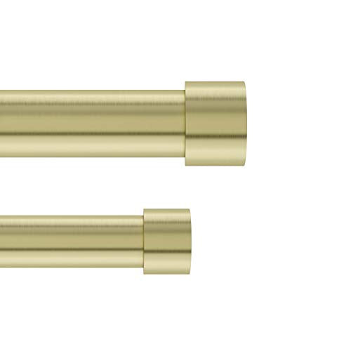 Umbra Cappa Double Curtain Rod - Modern Telescopic Curtain Rod 36-66 Brass