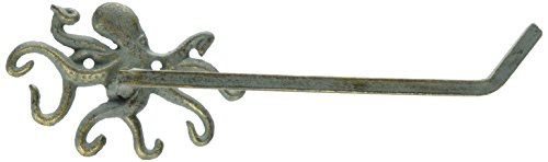 Hampton Iron K-9205-bronze Antique Bronze Cast Iron Octopus Toilet Paper Holder 11" - Beach Bathroom Decor - Beach Decor - Cast Iron