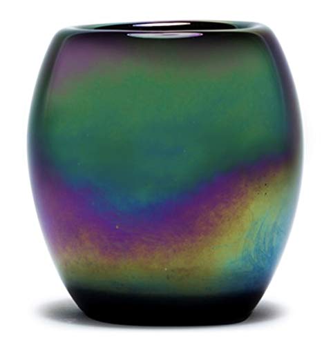 Dynasty Gallery 4" Art Glass Glisten + Glass Votive Candle Holder (Titanium)