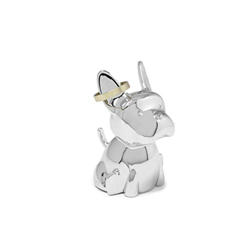 Umbra Zoola Frenchie Dog, Chrome Ring Holder,