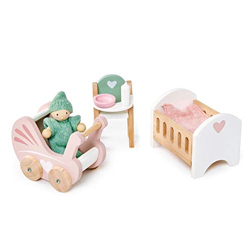 Tender Leaf Toys - Dovetail Dollhouse Accessories - Ultra Stylish Wooden Furniture Sets and Room (D‚Äö√¢√†≈í¬©cor Dovetail Nursery Set)  for Age 3+